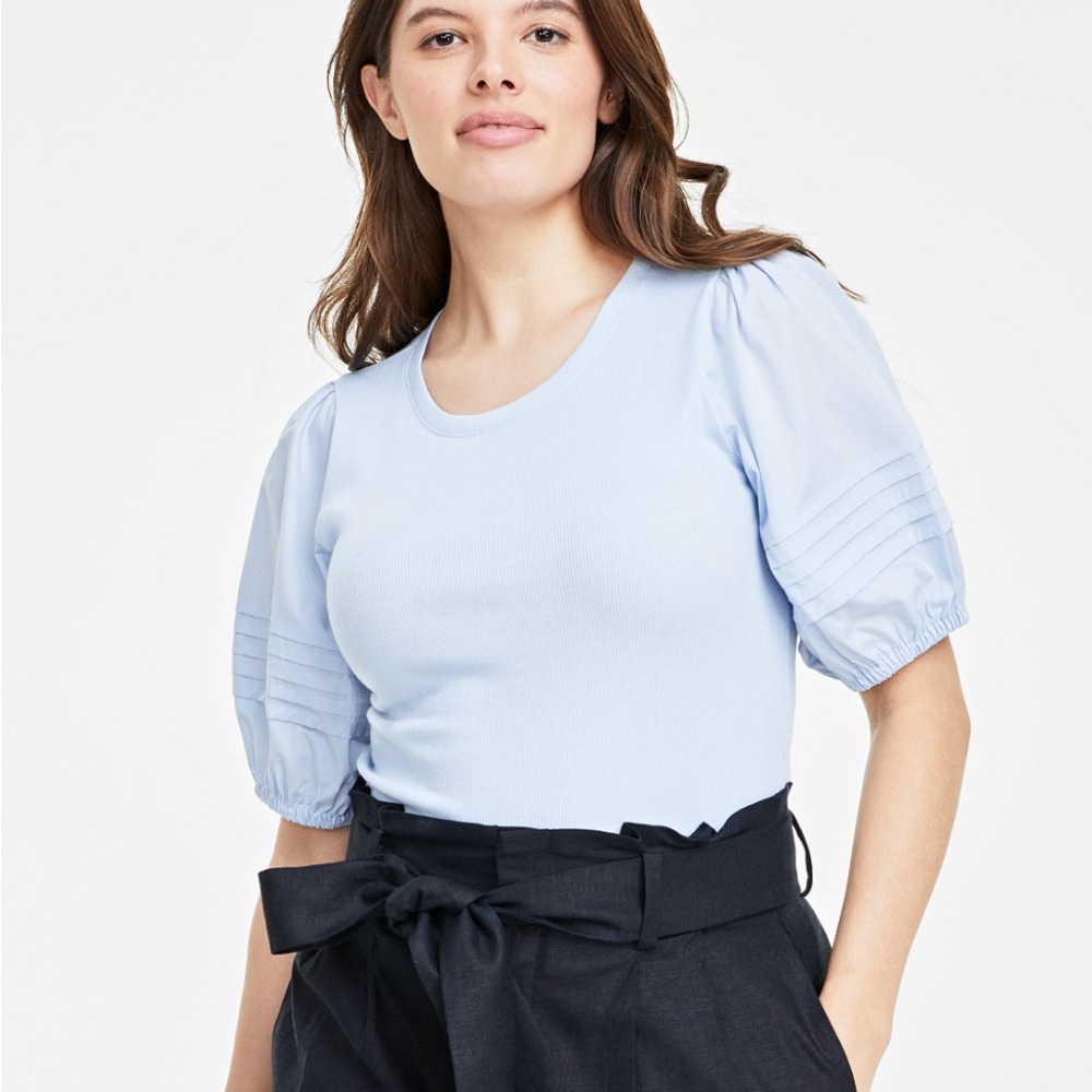 White Puff Sleeve Top